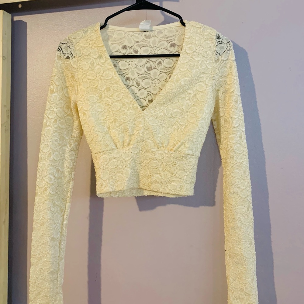 SPARKLY CROP TOP LONG SLEVE DRESS SHIRT